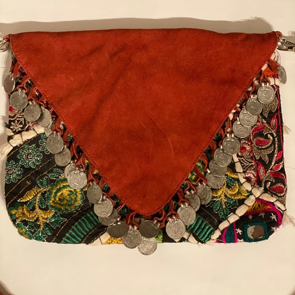Brand new bohemian coin & mirror embellished bag